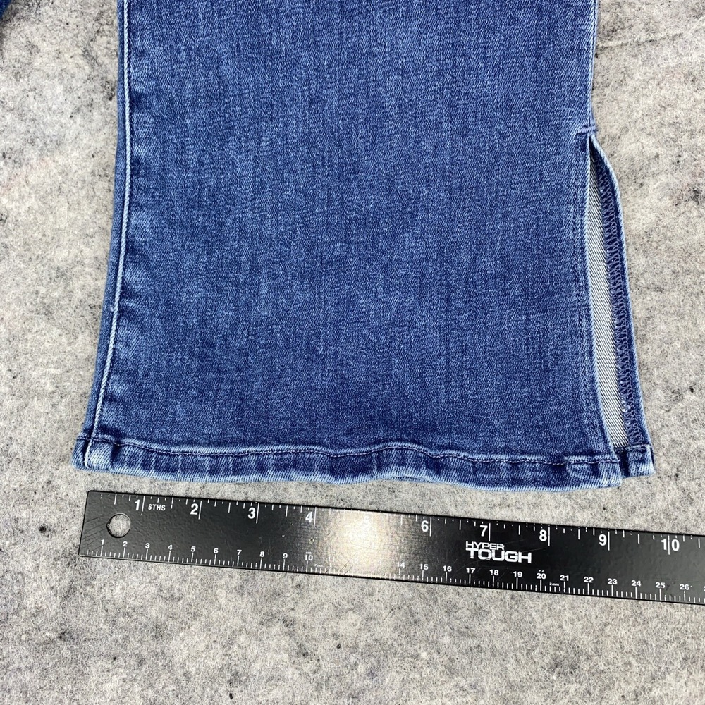 Le Jean Women's 32 Blue Medium Wash Cotton Blend Stella‎ Cropped Flared-Leg - Picture 6 of 14